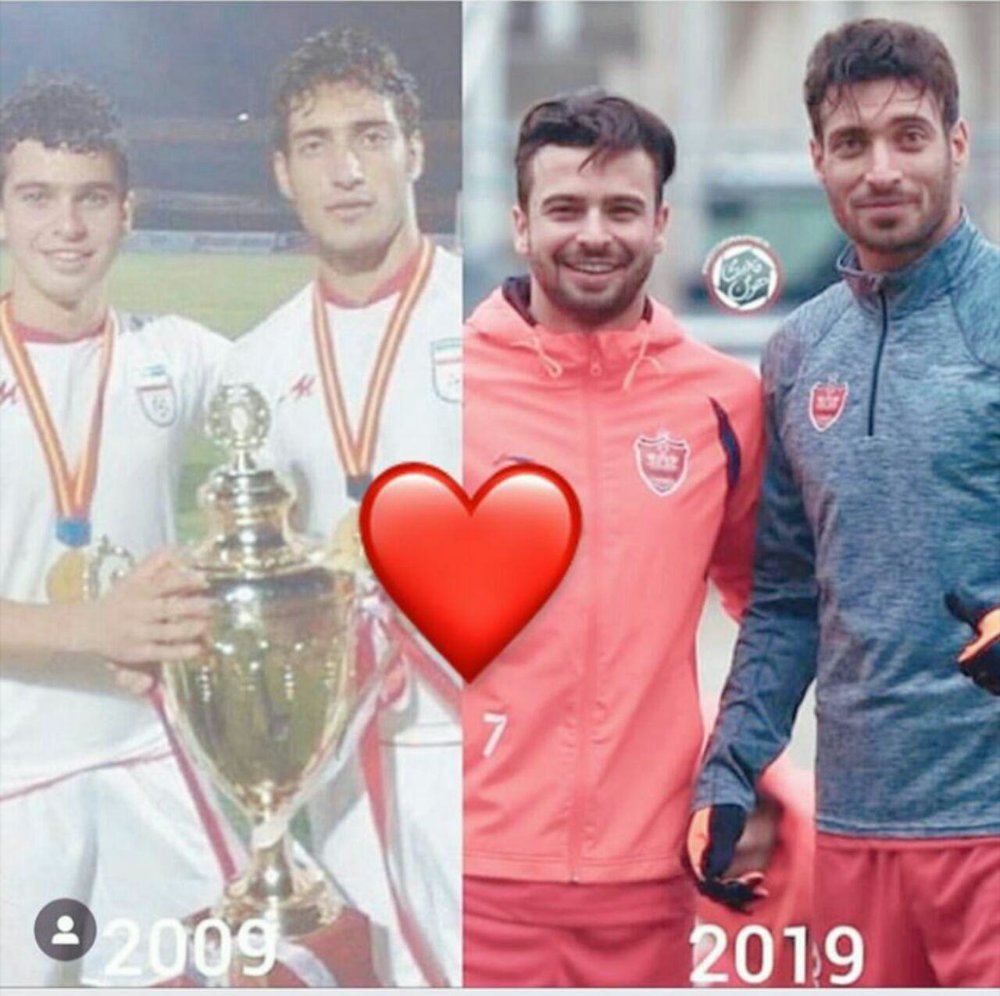 عکس/ چالش عکس ۱۰ سال قبل دو ستاره پرسپولیس