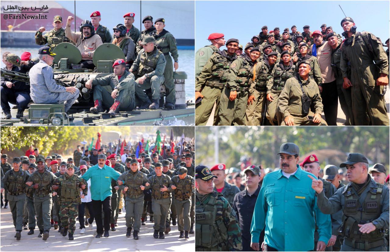 بازدید رئیس جمهور ونزوئلا از پایگاههای ارتش / مادورو: ۲۱ تا ۲۵ بهمن رزمایش برگزار میکنیم بازدید رئیس جمهور ونزوئلا از پایگاههای ارتش / مادورو: ۲۱ تا ۲۵ بهمن رزمایش برگزار میکنیم