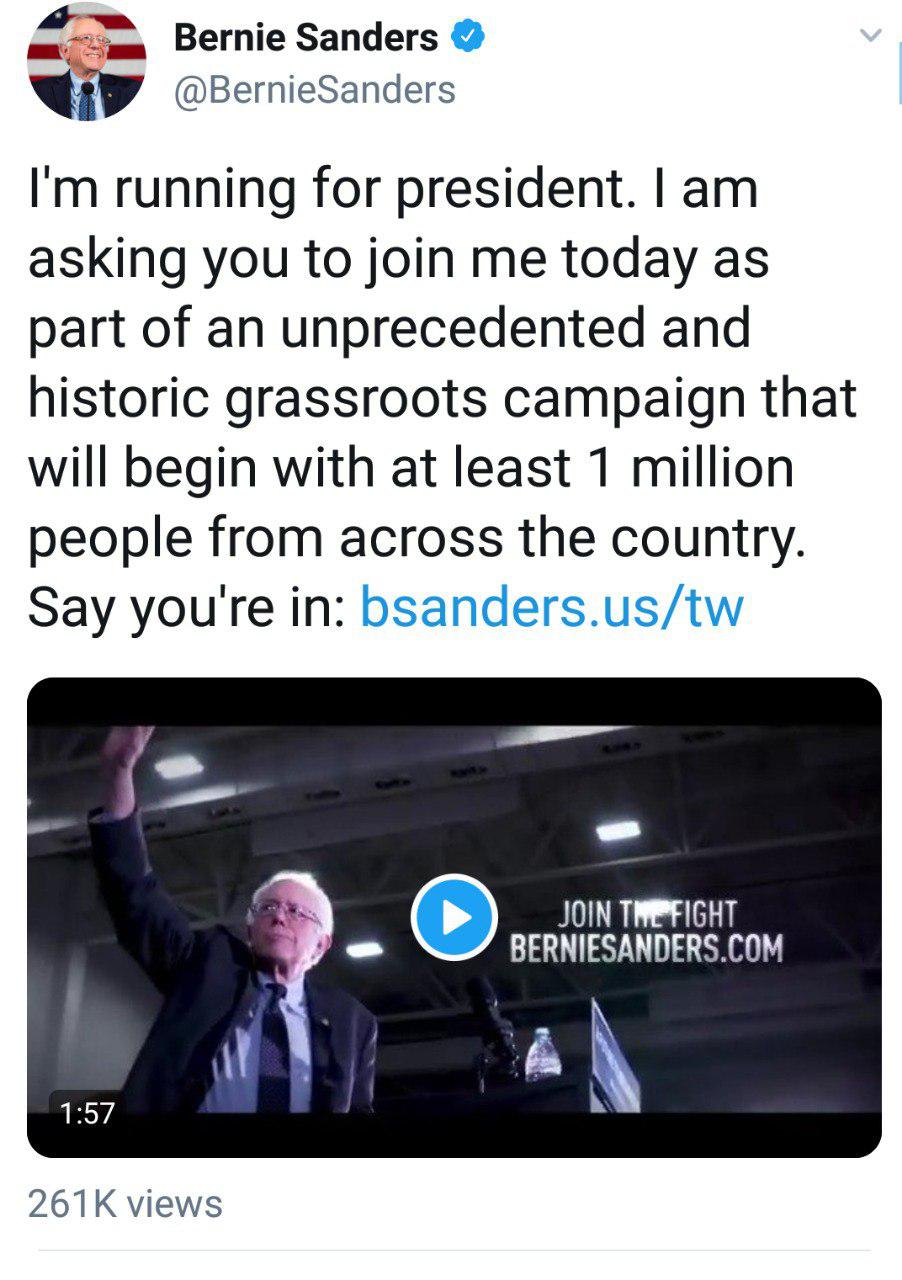 برنی سندرز آمد/ رقیب جدی ترامپ از راه رسید برنی سندرز آمد/ رقیب جدی ترامپ از راه رسید