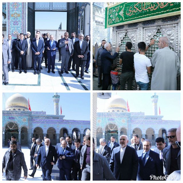 عکس/ حضور ظریف در حرم حضرت زینب(س)