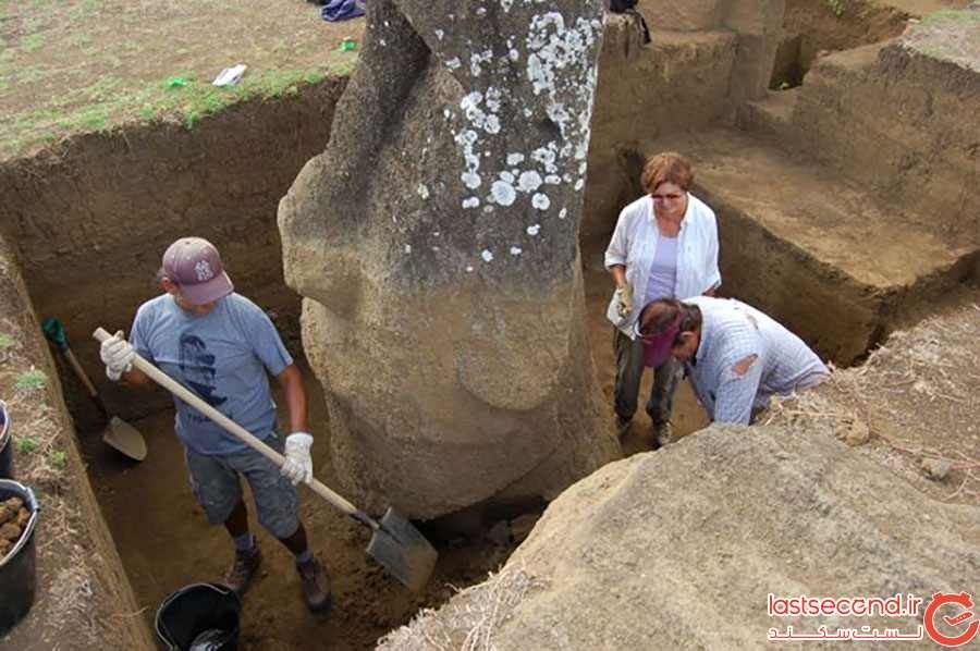 نیمی از مجسمههای سر معروف شیلی، زیر زمین بوده است نیمی از مجسمههای سر معروف شیلی، زیر زمین بوده است
