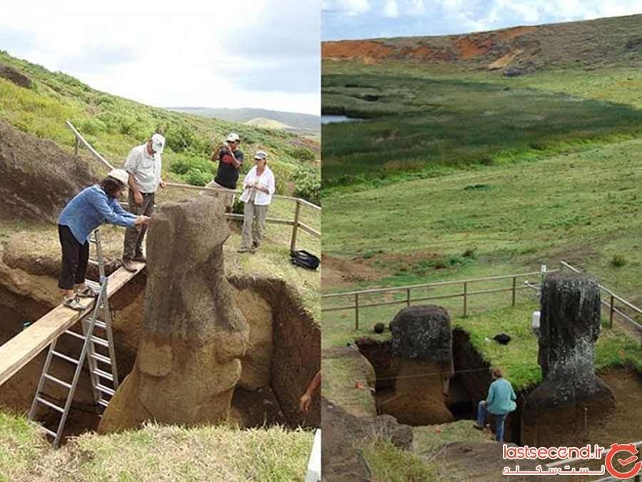 نیمی از مجسمههای سر معروف شیلی، زیر زمین بوده است نیمی از مجسمههای سر معروف شیلی، زیر زمین بوده است