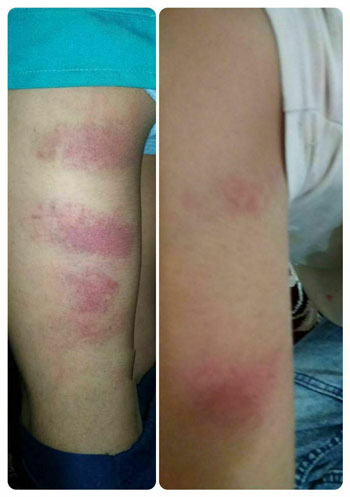 تنبیه یک دانش آموز با کابل+عکس