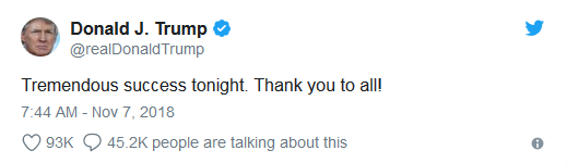 واکنش توییتری ترامپ به انتخابات آمریکا