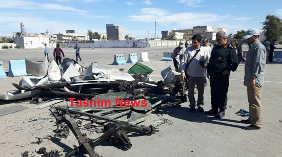لاشه خودروی عامل حمله تروریستی چابهار