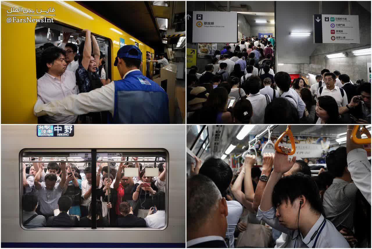 عکس/ ساعات پیک مترو توکیو