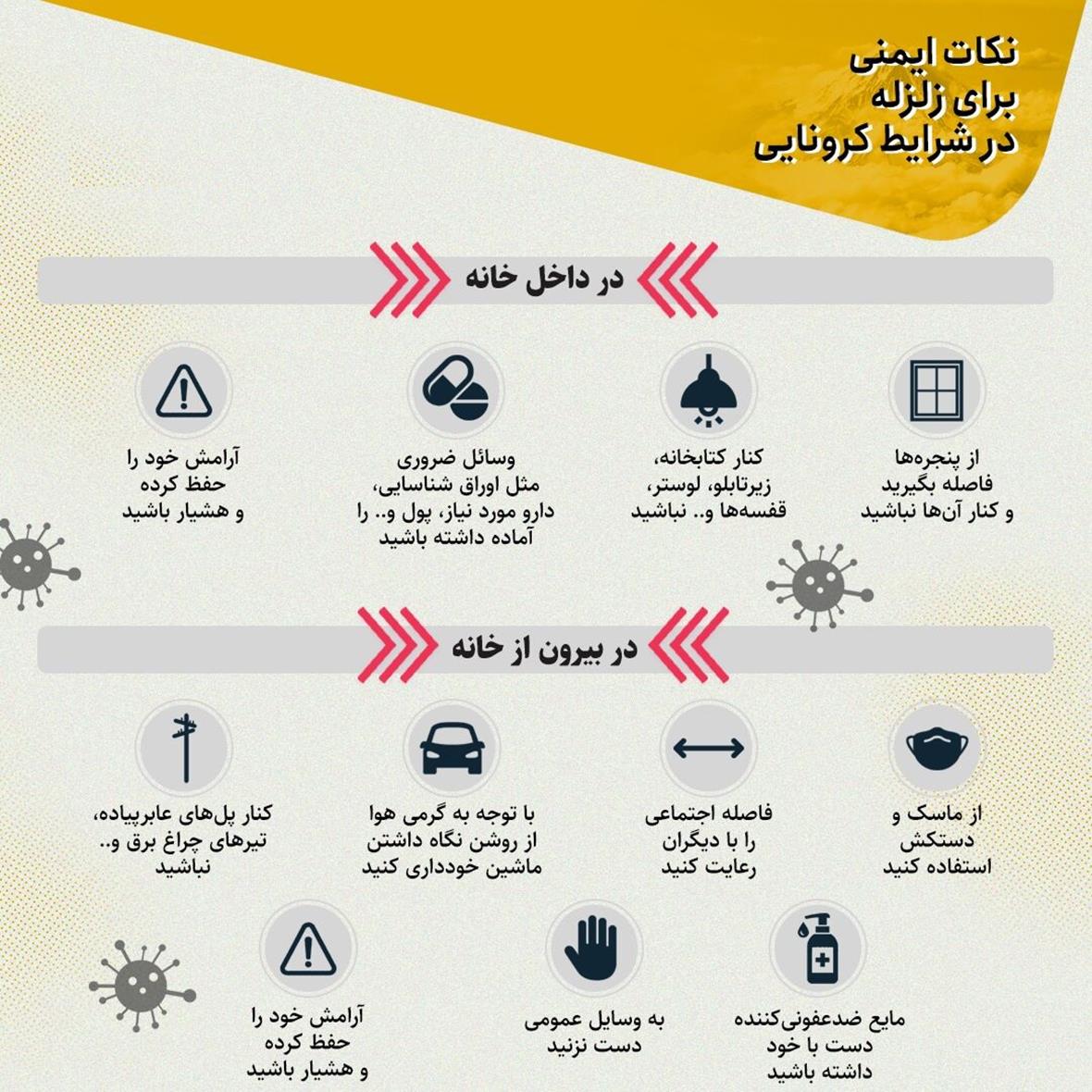 نکات ایمنی در هنگام وقوع زمین لرزه