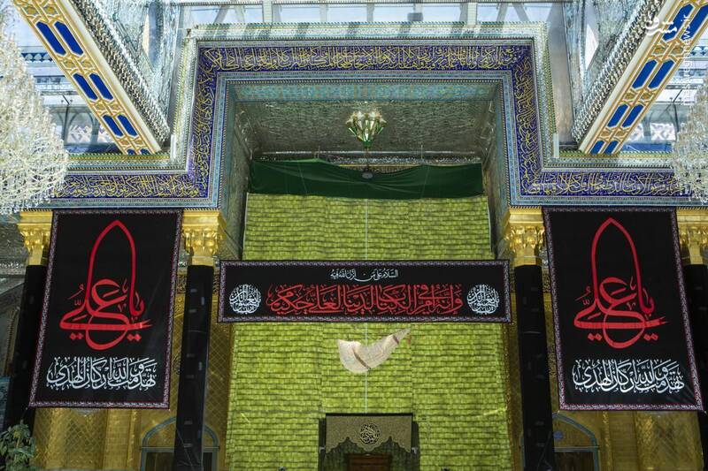 حرم قمر بنی هاشم سیاه پوش شد +عکس