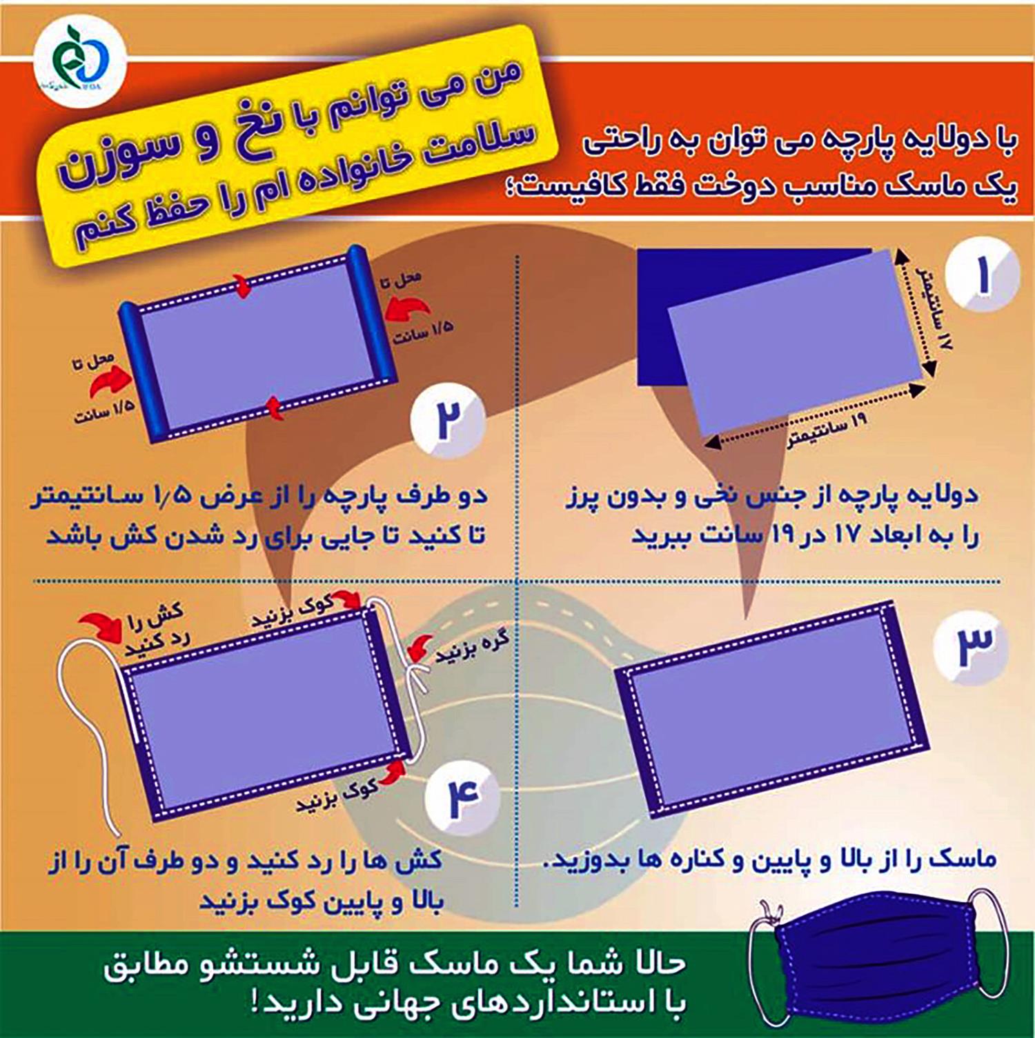 چگونه یک ماسک پارچه ای مناسب بدوزیم؟+عکس